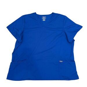 Cherokee Unisex 4XL Blue V-Neck Scrub Top Soft Stretchable Scrubs
